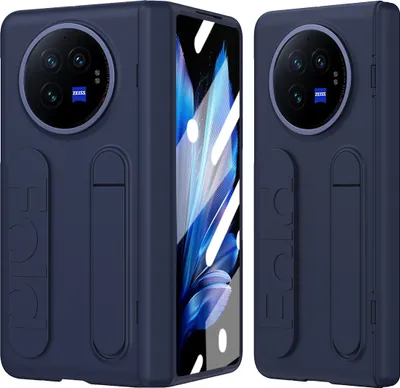 Immagine prodotto di Custodia con cinturino per vivo X Fold3 con protezione dello schermo, supporto e cerniera integrati blu