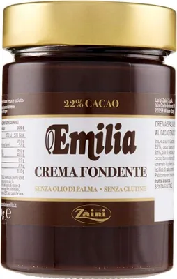 Produktbild von 3x Zaini Emilia Crema Fondente Dunkle Creme Kakaocreme 22% Kakao 350g streichfähige Creme