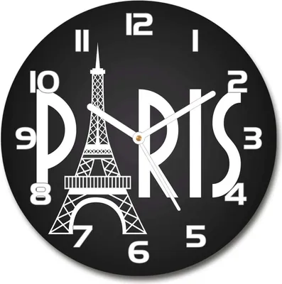 Produktbild von Wanduhr aus Glas 30fi Glasbild Glasuhr Gehärtetes Glas - weisse-zeiger - Paris