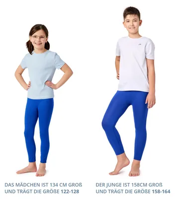 Image de Ladeheid Sous-vêtements longs enfants garçons filles Sous-vêtements fonctionnels thermiques pour l'hiver Sport Ski Outdoor Football Jogging LA40-259-TMPK (Bleu, 134-140)