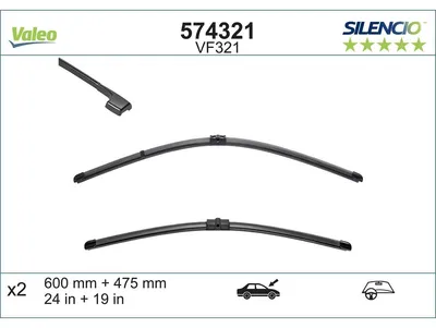 Produktbild von VALEO SILENCIO Scheibenwischer Wischblatt Vorne für BMW 3 Touring (E91) Rahmenlos