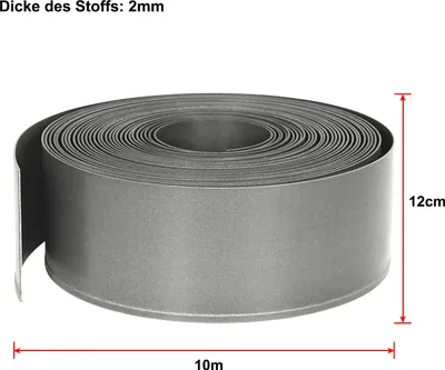 Image de LARS360 Bordure de pelouse 10m Bordure de tonte plastique Lawn Edging RollBeetranding Bordure de parterre Jardin Décoratif, Gris