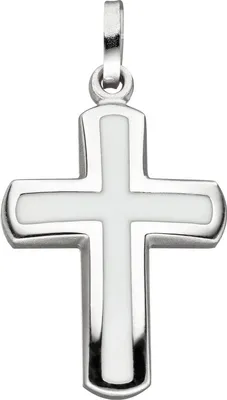 Produktbild von JOBO Anhänger Kreuz 925 Silber weiß Kreuzanhänger Silberanhänger Silberkreuz