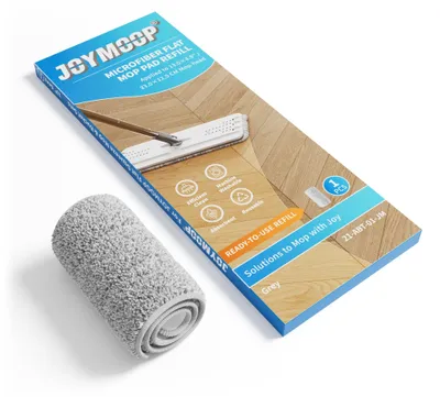 Mikrofaser-Wischpad, 33 cm, 1 Stück, grau, Ersatz für Flachwischer