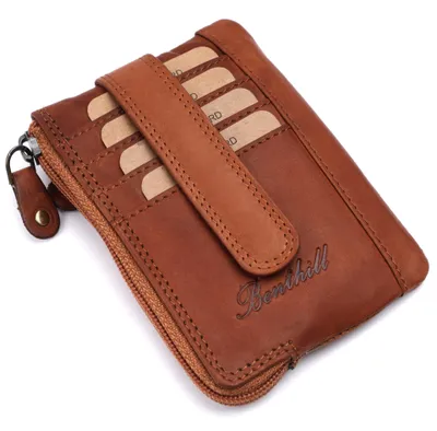 Produktbild von Benthill Schlüsseletui Leder Damen & Herren | Schlüsselmäpchen mit Kartenfächern | Schlüsseltasche als Mini-Börse mit Münzfach inkl. Geschenkbox