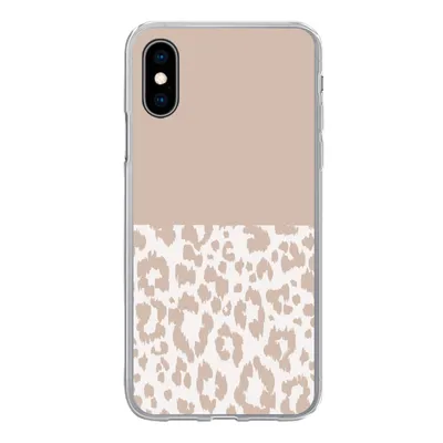 Produktbild von MuchoWow® Handyhülle Schutzhülle Hülle für iPhone X Panther Druck - Rosa - Tiere Silikon Softcase Handy Hülle - Handyhülle