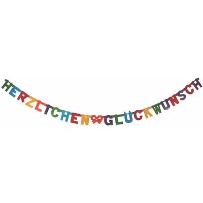 Produktbild von Stylex 14265 Papier Buchstabenkette "Herzlichen Glückwunsch" 2,50 m
