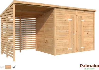 Produktbild von Gartenhaus Palmako Leif 4,5+2,9 m² inkl. Fußboden 467 x 187 cm braun