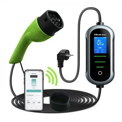 Image de Chargeur mobile Qoltec pour véhicules électriques, voitures hybrides et véhicules électriques, avec régulation 2 en 1, type 2 | 3,5 kW | 230 V |