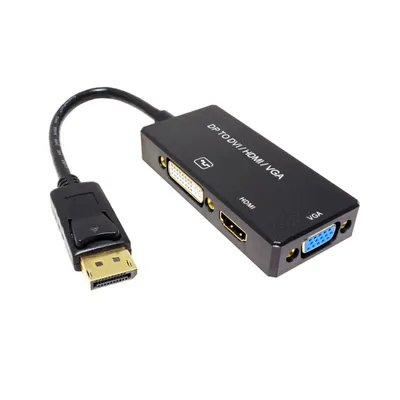 Obrázek produktu pro VALUE 12993153, 0,1 m, DisplayPort, VGA (D-Sub)+ HDMI + DVI, Samec, Samice, Přímý