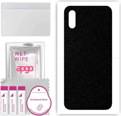 Produktbild von apgo Rückseite Schutzfolie, Skin, kompatibel mit Xiaomi Redmi 9AT, Hinten Displayschutzfolie aus Vinylfolie, kratzfest, einfache Montage - Mattschwarz