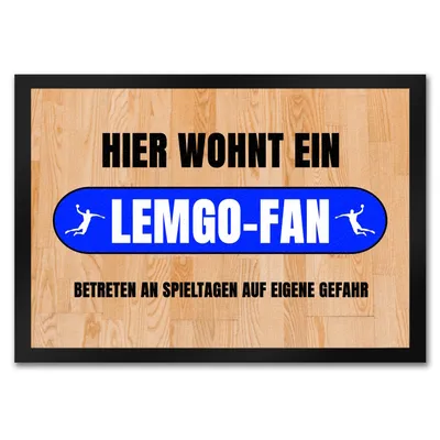 Produktbild von Hier wohnt ein Lemgo-Fan Fußmatte in 35x50 cm mit Turnhallenboden Motiv