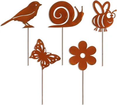 Produktbild von Omgoods – 5-teiliges Gartendekor-Set mit Metallfiguren