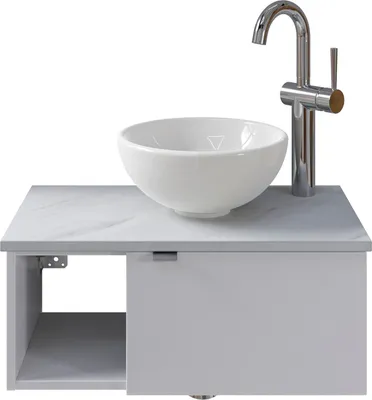 Produktbild von Pelipal Serie 6915 SET-044-037 Waschtisch mit Unterschrank bestehend aus: Keramik-Aufsatzbecken, Waschtischplatte, Waschtischunterschrank