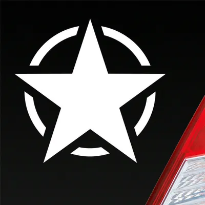 Produktbild von Auto Aufkleber US Army Stern USA Amerika America 10,2x9,7 cm Weiss Matt Sticker Heckscheibenaufkleber