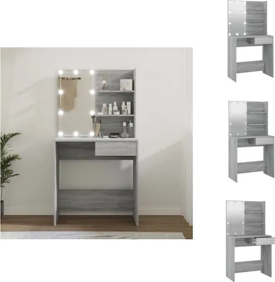 Obrázok produktu pre vidaXL Toaletný stolík s LED diódou Sonoma 74,5x40x141 cm - Toaletné stolíky
