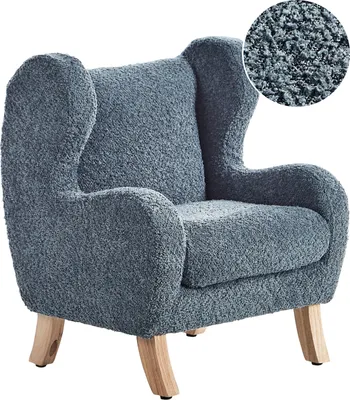 Obrázek produktu pro BELIANI Dětské křeslo modré buklé čalounění područky nábytek do dětského pokoje křeslo pro děti moderní design