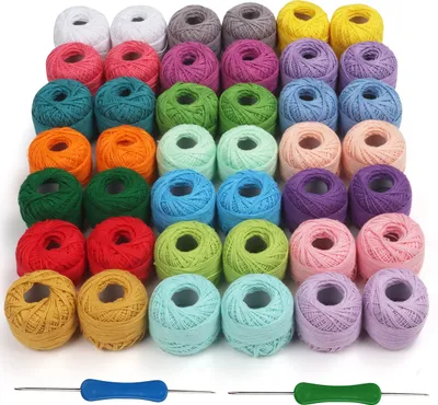Immagine prodotto di Kurtzy lana spessa per uncinetto - 42 gomitoli di filato per uncinetto - filato di lana per uncinetto - incl. 2 ganci per uncinetto 1mm & 2mm - cotone per uncinetto - set di lana per uncinetto -