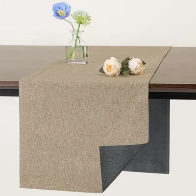 Imagen del producto de Mantel individual de lino lavable, antideslizante, de doble cara, de 30 x 240 cm, para la cocina
