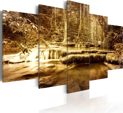 Produktbild von Leinwandbilder 200x100 cm c-B-0036-b-p Vlies Leinwandbild 5 tlg Kunstdruck modern Wandbilder XXL Wanddekoration Design Wand Bild LANDSCHAFT NATUR WALD