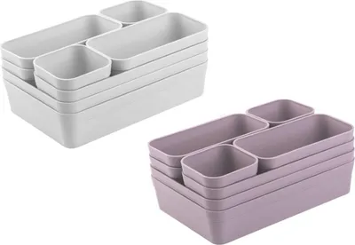 Produktbild von Gariella 2 x Schubladen Organizer 8-teilig Hellgrau+Flieder