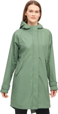 Produktbild von Derbe Friese Traveby Plain Damen Regenmantel, Größe:34, Farbe:hedge green