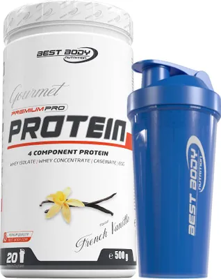 Produktbild von Best Body Nutrition - Gourmet Protein - Vanilla - 500 g Dose + Shaker