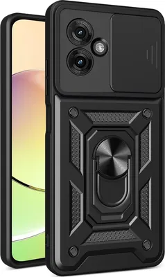 Produktbild von Hülle für Motorola Moto G55 Magnetische Ring Ständer Halter Dia Kameraschutz TPU Bumper Silikon Schutzhülle Schwarz