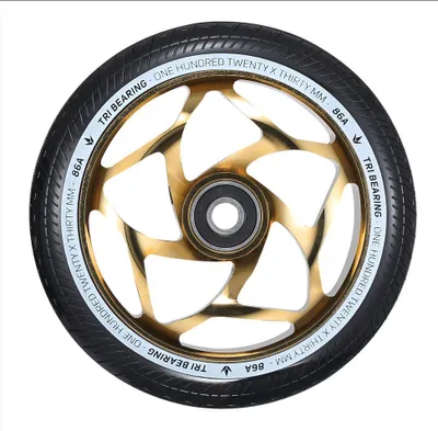 Image de Roues Trottinette - Tri Bearing - 120 mm x 30 mm - Or/Noir - Blunt Scooters