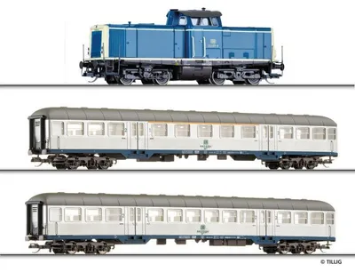 Produktbild von Tillig Startset Personenzug DB, BR 212 + 2 Reisezgwg Mo