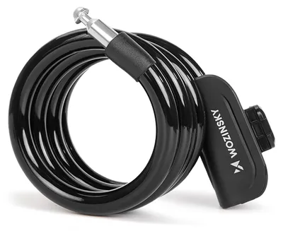 Productafbeelding van Fietsslot Wozinsky WPB-01R, draagbaar, met anti-diefstal kabel en 2 sleutels, geschikt voor elektrische fietsen, motorfietsen - zwart