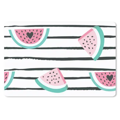 Produktbild von MuchoWow® Mauspad Mousepad Wassermelone - Sommer - Schwarz 27x18 cm - Mousepads - Maus Mat - Pad - Mausunterlage - Büroartikel - Desk Matten