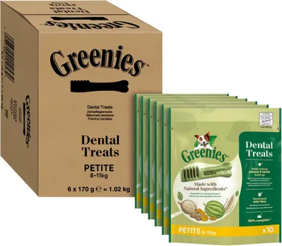 Imagen del producto de GREENIES™ Snacks dentales para perros pequeños, para perros de 8 a 11 kg, 6 unidades de 170 g cada una