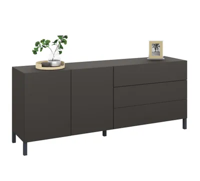 Produktbild von Sideboard "Sophia" 152 cm mit Metallfüßen schwarz-matt