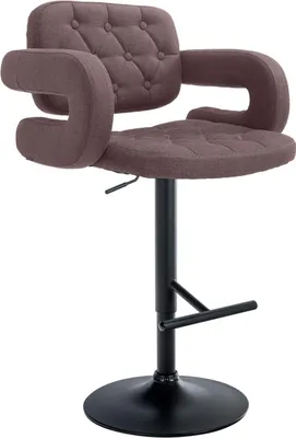 Produktbild von Höhenverstellbarer Barhocker – Hocker – r Komfort | Farbe: Braun | Grundfarbe: Schwarz