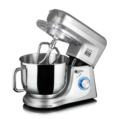Produktbild von Koliber ROBOMAX X-3500-W Multifunktionale Küchenmaschine 8L 3500W mit Fleischwolf Mixer Gemüsereibe und Knetmaschine Silber