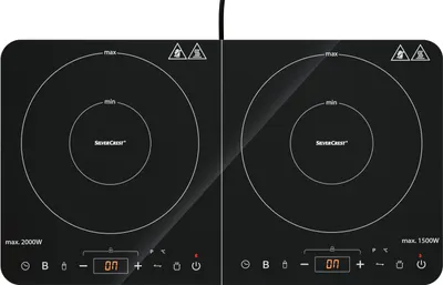 Produktbild von SILVERCREST Induktionskochplatte Doppelkochfeld SDI 3500 E1 3500W Touch Timer