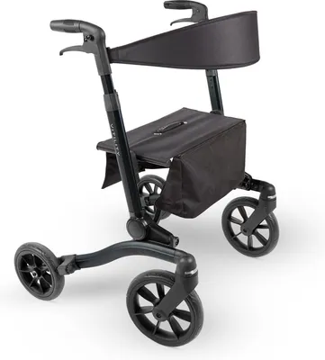 Produktbild von **VITILITY Rollator – Anthrazitschwarz – Leichtgewicht-Rollator – Doppelt faltbar – Rückenlehne – Stockhalter**