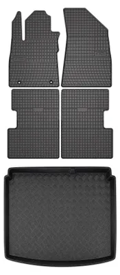 Image de Tapis en caoutchouc + bac de coffre pour MG ZS I 2017- (plancher réglable, plancher bas) – 5 pièces, noirs, sur mesure