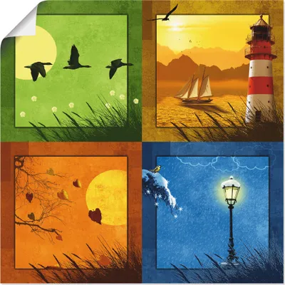 Produktbild von ARTland Poster Alle 4 Jahreszeiten Größe: 50x50 cm