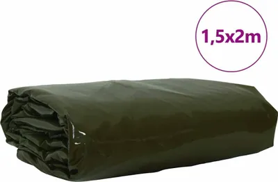 Image de vidaXL, toile plane, 650 g/m², vert olive, 1,5 x 2 m, avec revêtement PVC
