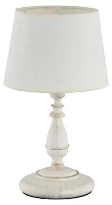 Zdjęcie produktu dla Lampa stołowa z abażurem ROKSANA biała 1xE14x10W metal wym:35x22x22cm IP20 Alfa