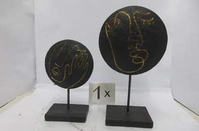 Productafbeelding van Gilde Standrelief, rund, "Lice", Gesichtsmotiv, Kunstharz, schwarz, VE 2, L. 10 cm, B. 19,5 cm, H. 35 cm Höhe: 35.00 cm Breite: 19.50 cm Tiefe: 10.00cm  21504