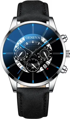 Produktbild von Stylische Brad Herrenuhr in Schwarz/Silber/Blau – Eleganz für jeden Anlass KP23737