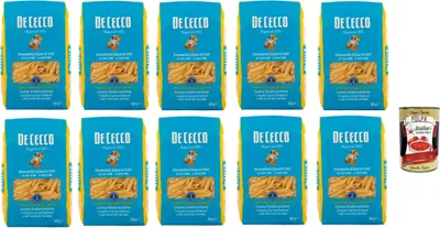 Produktbild von De Cecco Pennette Lisce N°140 100% Italienisch Pasta Nudeln 10x 500g + Italian Gourmet Polpa 400g