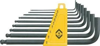 Obrázek produktu pro Šestihranný klíč C.K. s dlouhým ramenem 9 kusů" , 5/64, 3/32, 1/8, 5/32, 3/16, 7/32, 1/4, 5/16, 3/8 (T4444I)