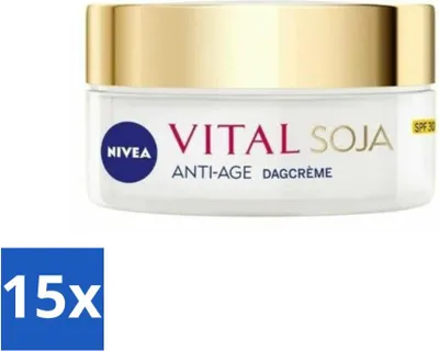 Produktbild von NIVEA - VITAL Soja Tagescreme - Schützende Anti-Aging Creme - Für reife Haut - LSF 30 - Mit Sojaextrakt - 50 ml - Vorteilspack - 15 Stücke