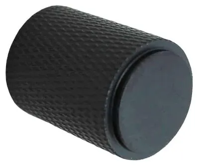 Productafbeelding van Stalen meubelknop met een matte zwarte afwerking, diameter 18 mm