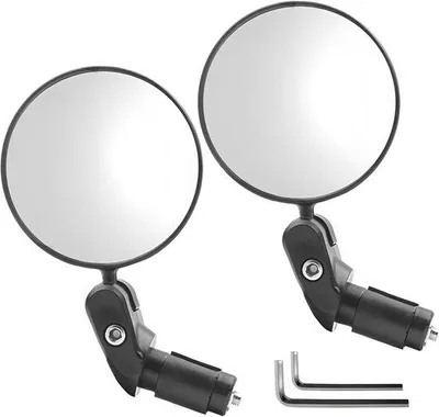 Image de Rétroviseur de course, diamètre 8 cm, orientable à 360°, pour guidons de 20 à 22 mm