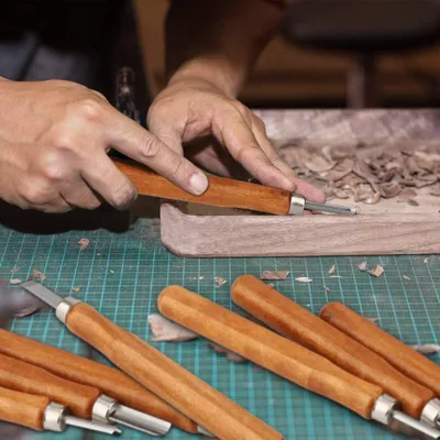 Immagine prodotto di set 12 pezzi per intaglio del legno - Coltello per intaglio del legno - Intaglio professionale del legno - Lavorazione del legno - Set per intaglio del legno - Intaglio del legno - Intaglio del legno - Legno